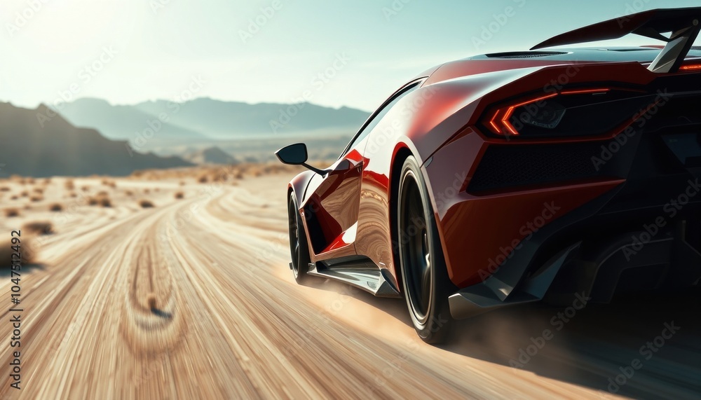Obraz premium Dynamic drive through desert landscapes