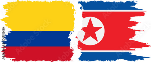 North Korea and Colombia grunge flags connection, vector Free Download North Korea and Colombia grunge flags connection, vector - GFXLoad