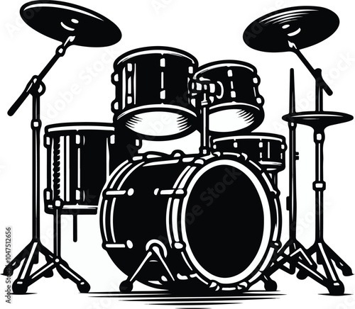 The basic elements of an electronic drum set: a drum set, a pair of plates, and a stand