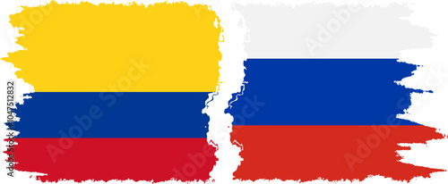 Free Download Russia and Colombia grunge flags connection, vector - GFXLoad