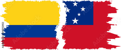 Free Download Independent State and Colombia grunge flags connection, vector - GFXLoad
