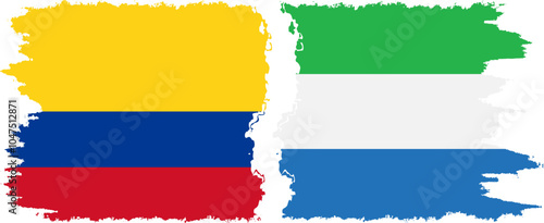 Free Download Sierra Leone and Colombia grunge flags connection, vector - GFXLoad