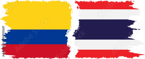 Thailand and Colombia grunge flags connection, vector Free Download Thailand and Colombia grunge flags connection, vector - GFXLoad