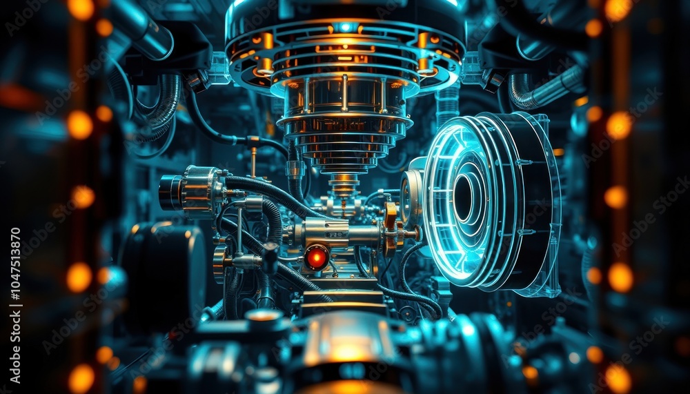 Futuristic machinery in a high-tech environment Futuristic machinery in a high-tech environment