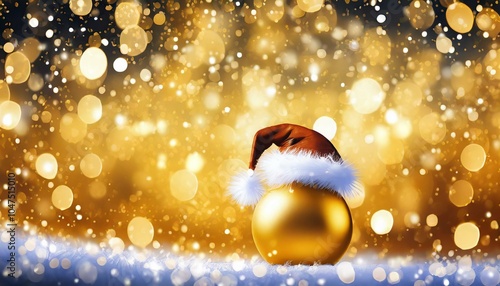 Festive Christmas Ornaments with Colorful Bokeh Lights, Gold, colorful, Christmas tree