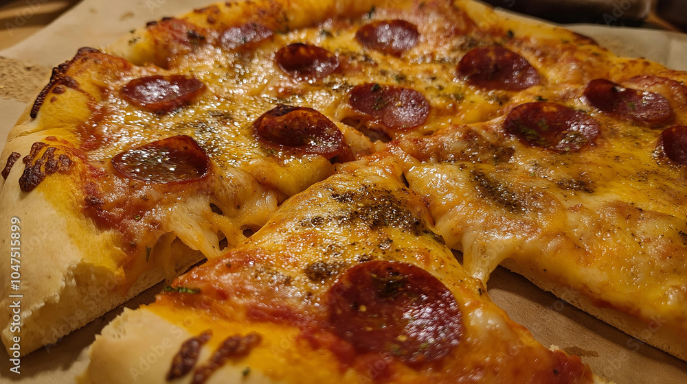 Appetitliche Salami-Pizza im authentischen Handyfoto-Stil. Geschmolzener Käse, knusprige Salamischeiben und saftiger Tomatenbelag auf perfekt gebackenem Teig. Food-Fotografie Appetitliche Salami-Pizza im authentischen Handyfoto-Stil. Geschmolzener Käse, knusprige Salamischeiben und saftiger Tomatenbelag auf perfekt gebackenem Teig. Food-Fotografie