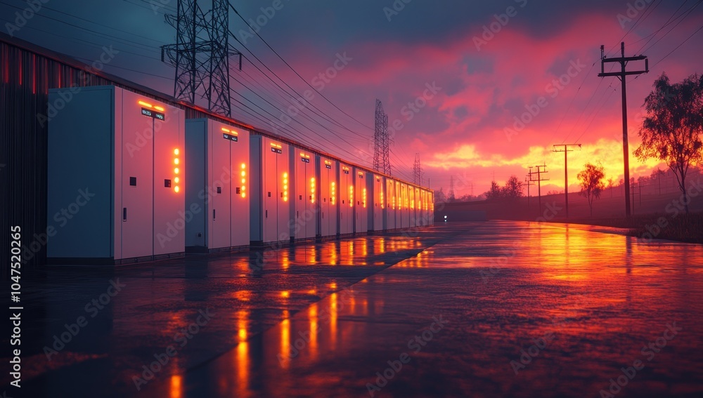 Fototapeta premium Electric Panels at Sunset