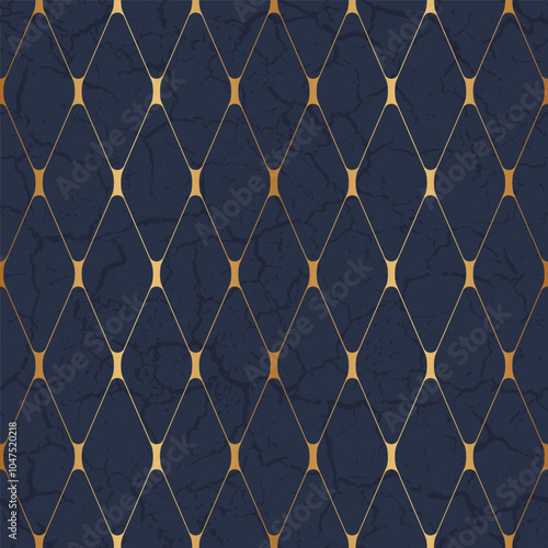 Geometric gold seamless pattern. Golden geometry background for design prints. Elegant abstract diamond repeat texture. Repeated elegant stripe. Repeating modern stylish trellis. Vector illustration