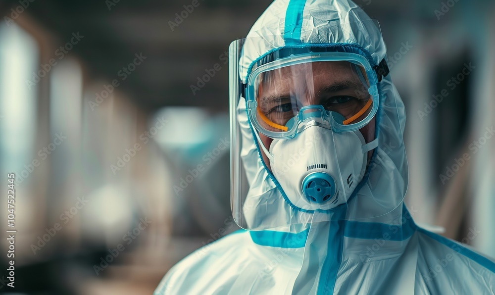 depiction of a healthcare worker wearing protective gear, demonstrating commitment to safety, Generative AI. depiction of a healthcare worker wearing protective gear, demonstrating commitment to safety, Generative AI.