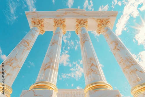Marble Classic Pillars for Architectural Decoration with Copy Space