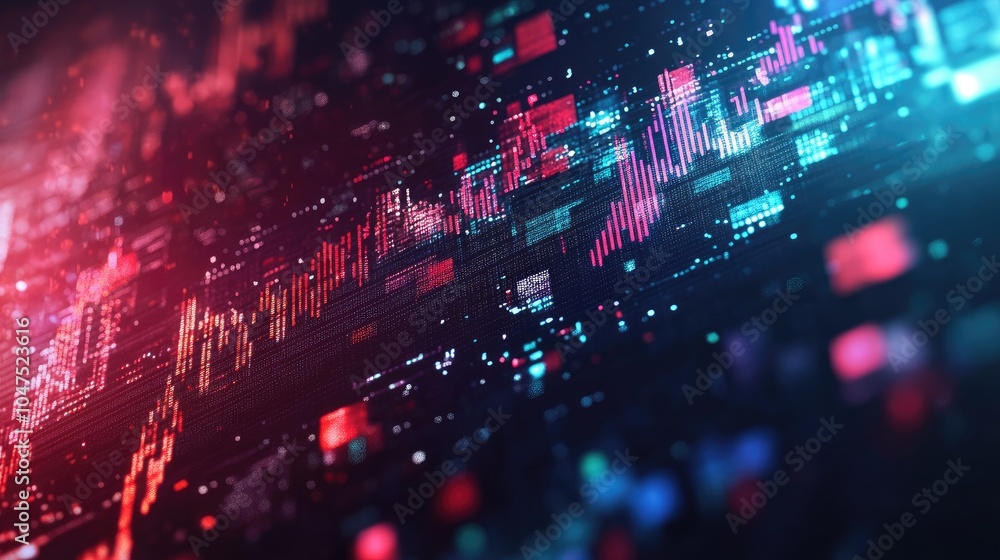 Background featuring a fluctuating stock chart, scattered banknotes, global currency symbols, and financial trends Background featuring a fluctuating stock chart, scattered banknotes, global currency symbols, and financial trends