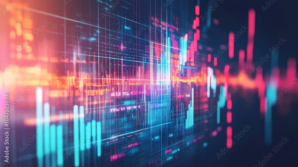 Background featuring a fluctuating stock chart, scattered banknotes, global currency symbols, and financial trends