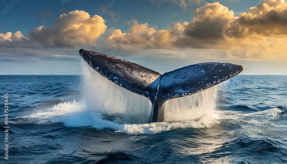 Fototapeta premium A huge whale in the ocean