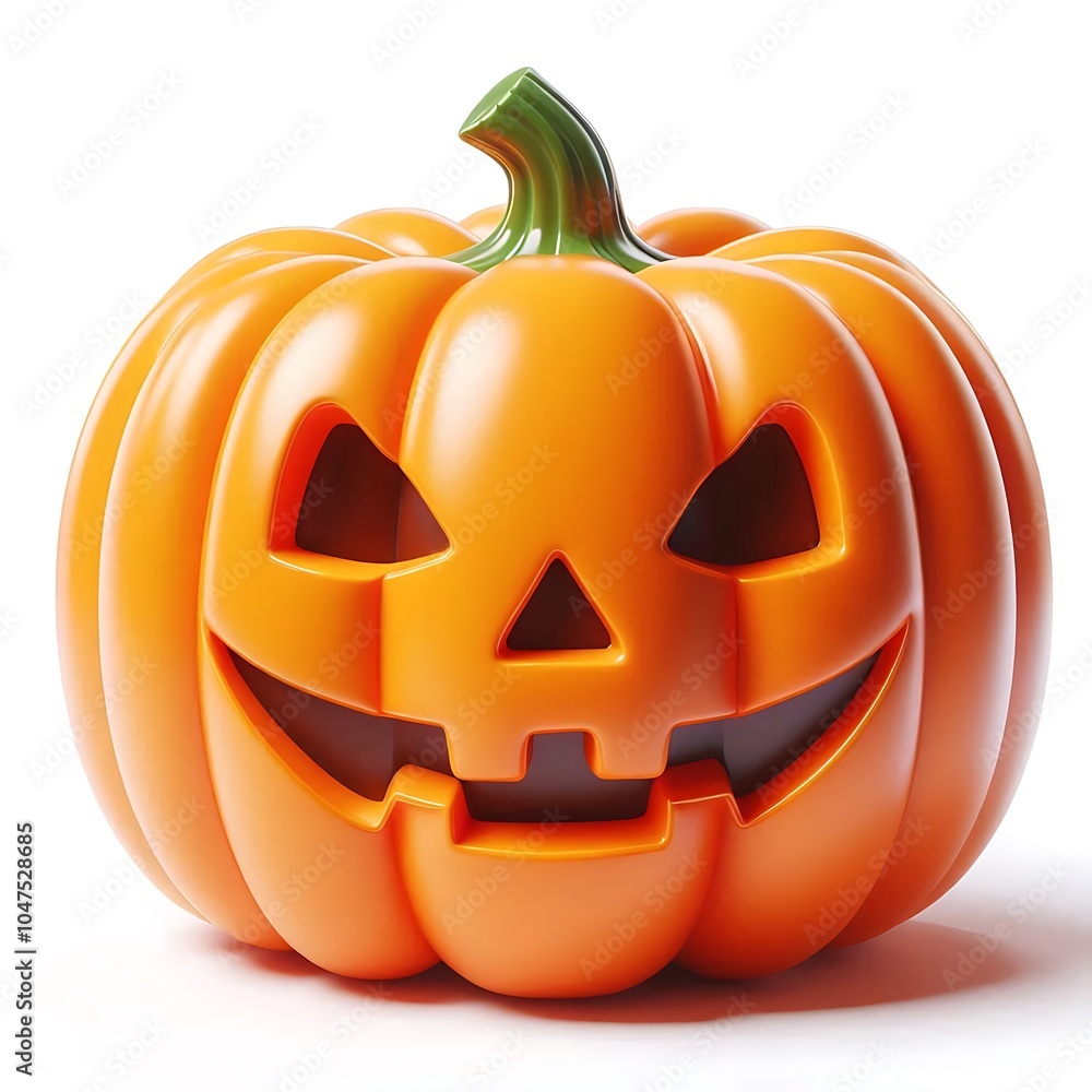 Halloween Pumpkin Lantern with Carved Face on White Background Halloween Pumpkin Lantern with Carved Face on White Background