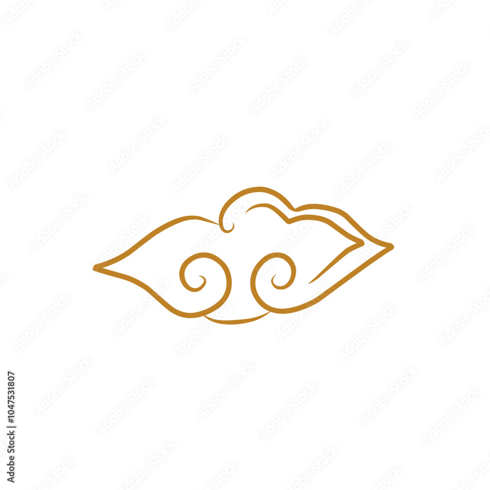 Obraz premium mega mendung batik line art