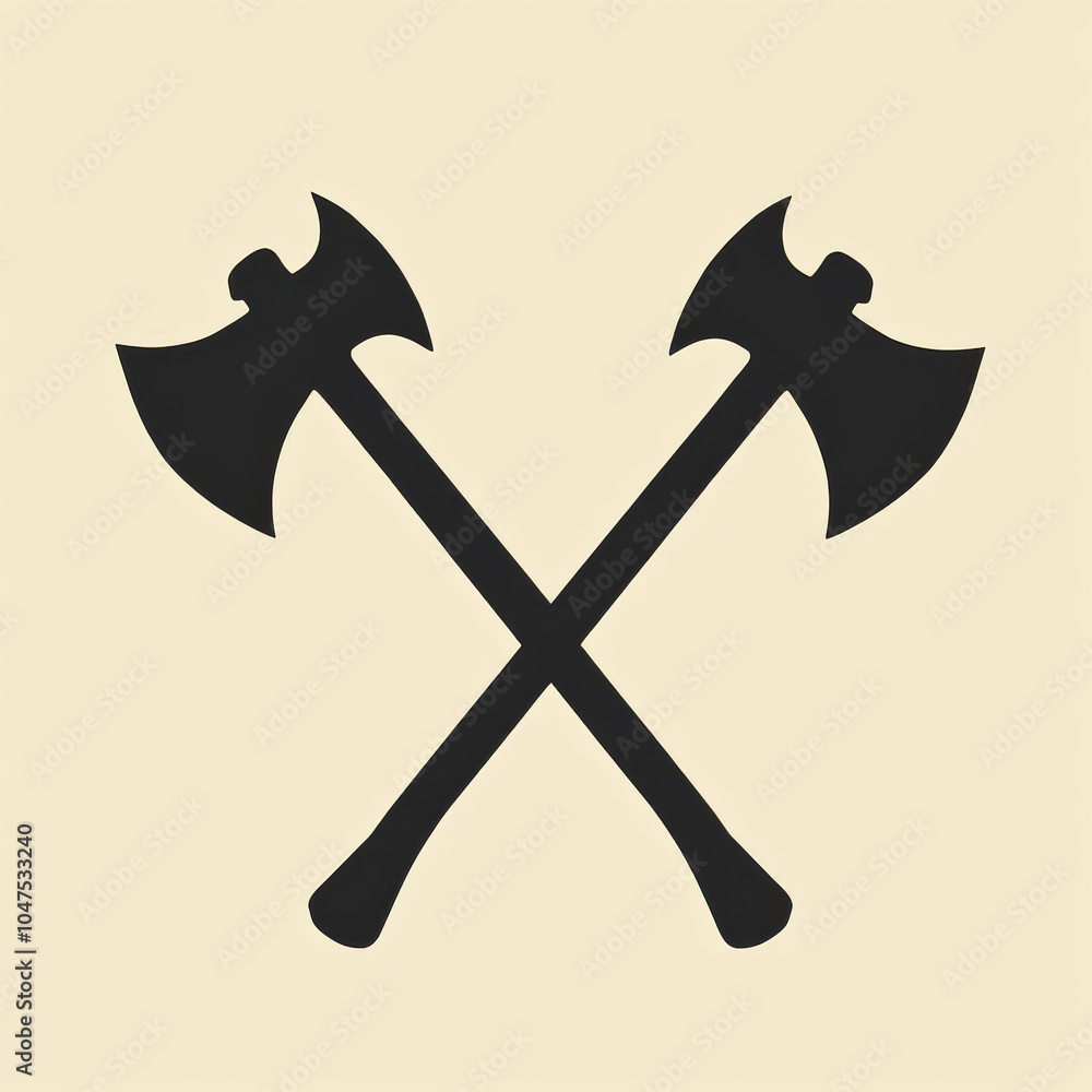Kreuzung zweier Äxte als minimalistisches Symbol
Kreuzung zweier Äxte als minimalistisches Symbol
