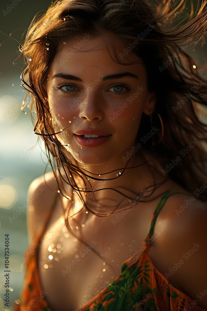 portrait of a young woman on the beach portrait of a young woman on the beach
