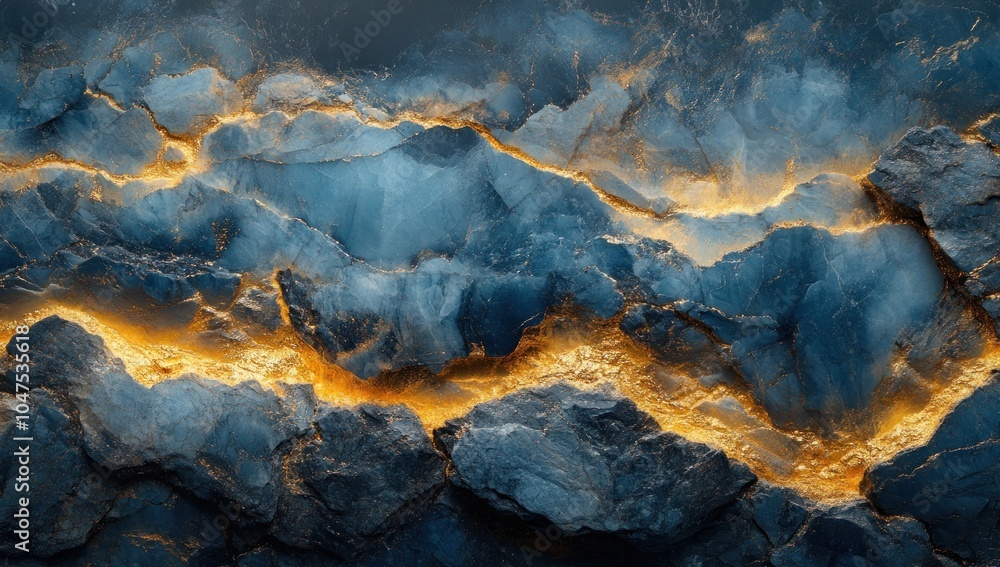 Golden Veins in Blue Rock Golden Veins in Blue Rock