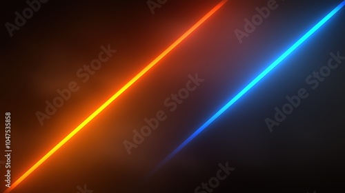 Black and orange and blue line with a blue stripe. The orange and blue lines are bright and stand out against the dark background