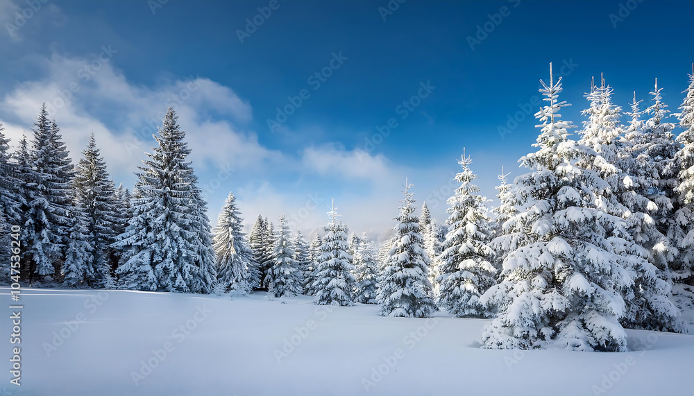 Snow covered trees create a serene winter wonderland background for an enchanting Chris_1(568) Snow covered trees create a serene winter wonderland background for an enchanting Chris_1(568)