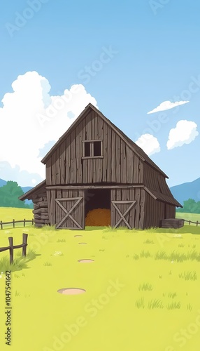 Old Wooden Barn in the Countryside photo