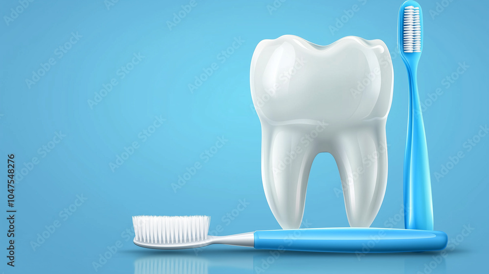 tooth with toothpaste on a blue background tooth with toothpaste on a blue background