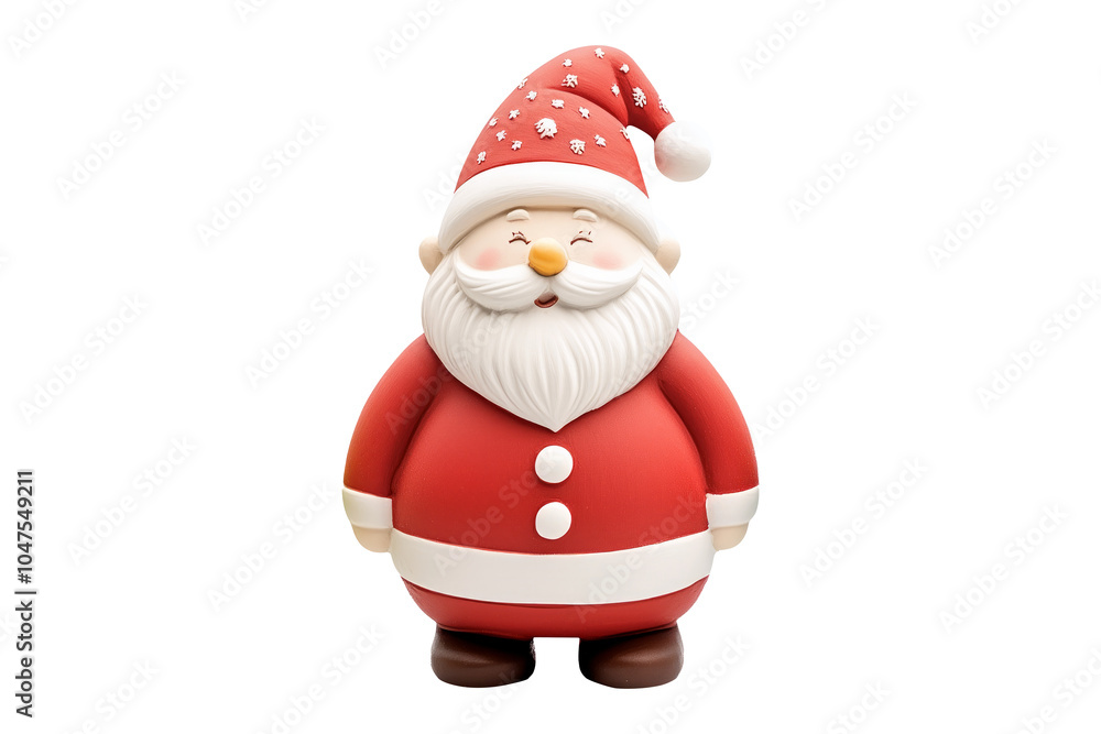 A whimsical Santa Claus figurine with a friendly expression,isolated on white background, embodying the spirit of Christmas. A whimsical Santa Claus figurine with a friendly expression,isolated on white background, embodying the spirit of Christmas.
