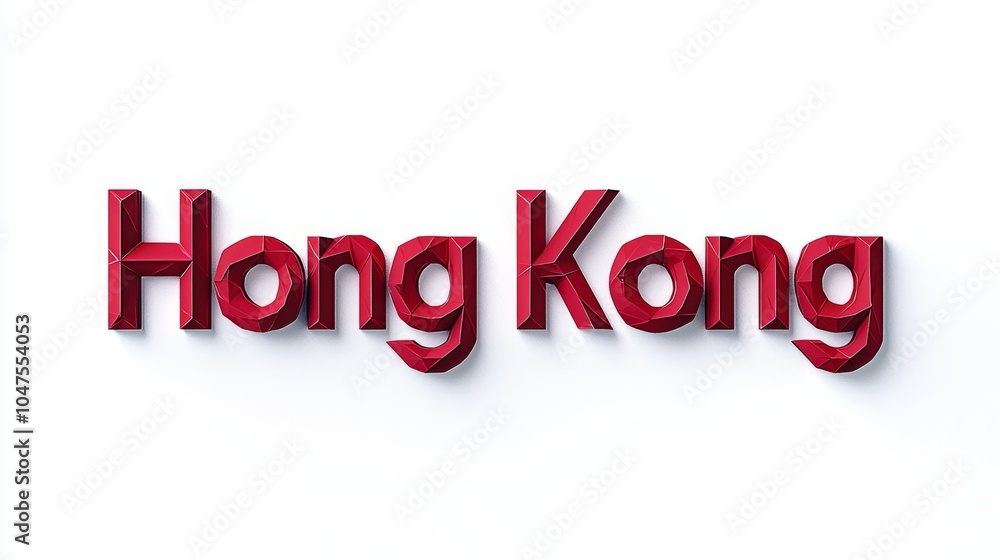 Hong Kong City symbol art poster Origami Lettering. Hong Kong City symbol art poster Origami Lettering.
