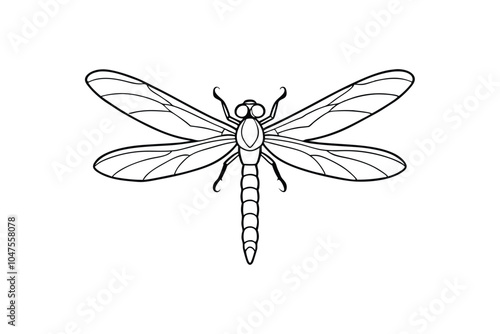 Fire Dragonfly Vector Illustration – Fiery Insect Design on White Background for Unique and Powerful Nature Art photo