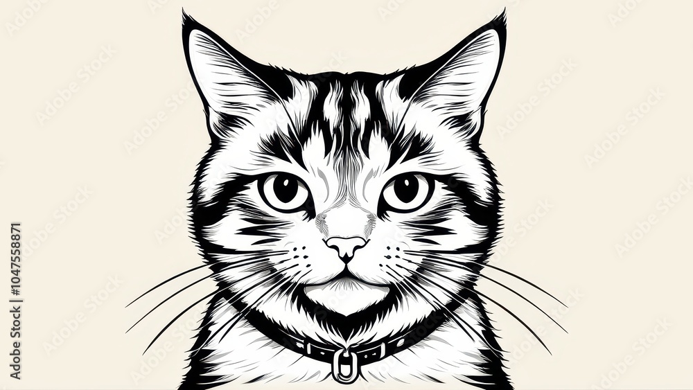 Obraz premium Unique drawn picture of cat bad alongside cute drawn cat, capturing a blend of charming and cheeky expressions, ideal for fun artwork or pet-themed graphics.