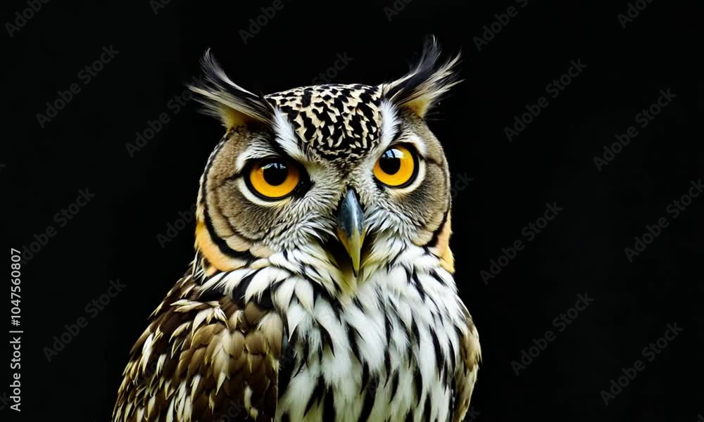 Portrait of an eagle owl on a white background. Portrait of an eagle owl on a white background.