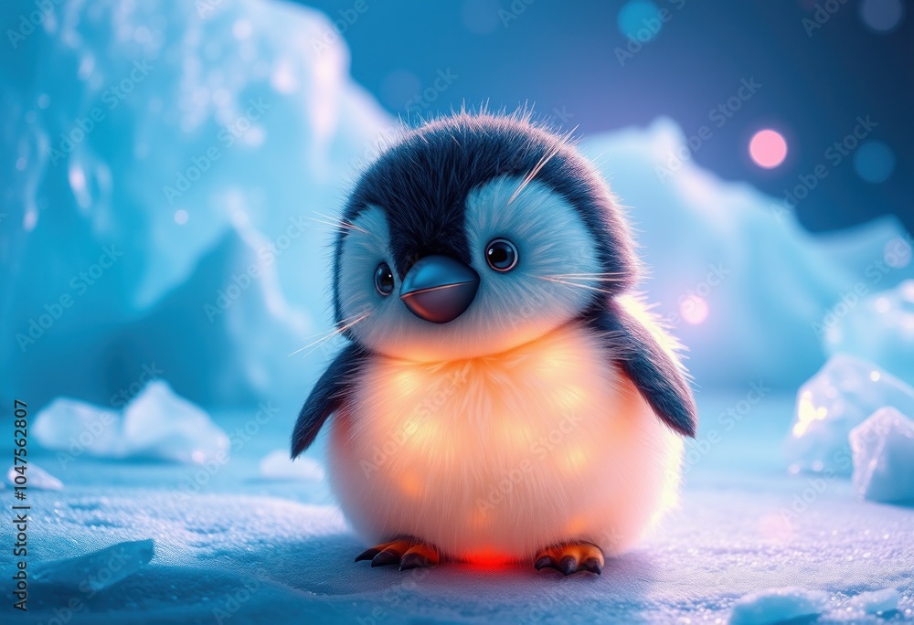 Adorable penguin in a winter wonderland Adorable penguin in a winter wonderland