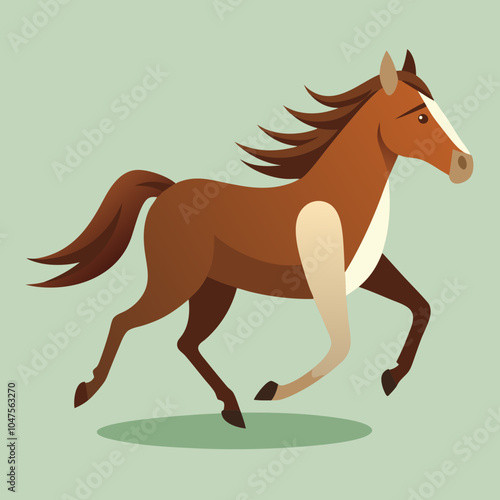 running horse isolated on white