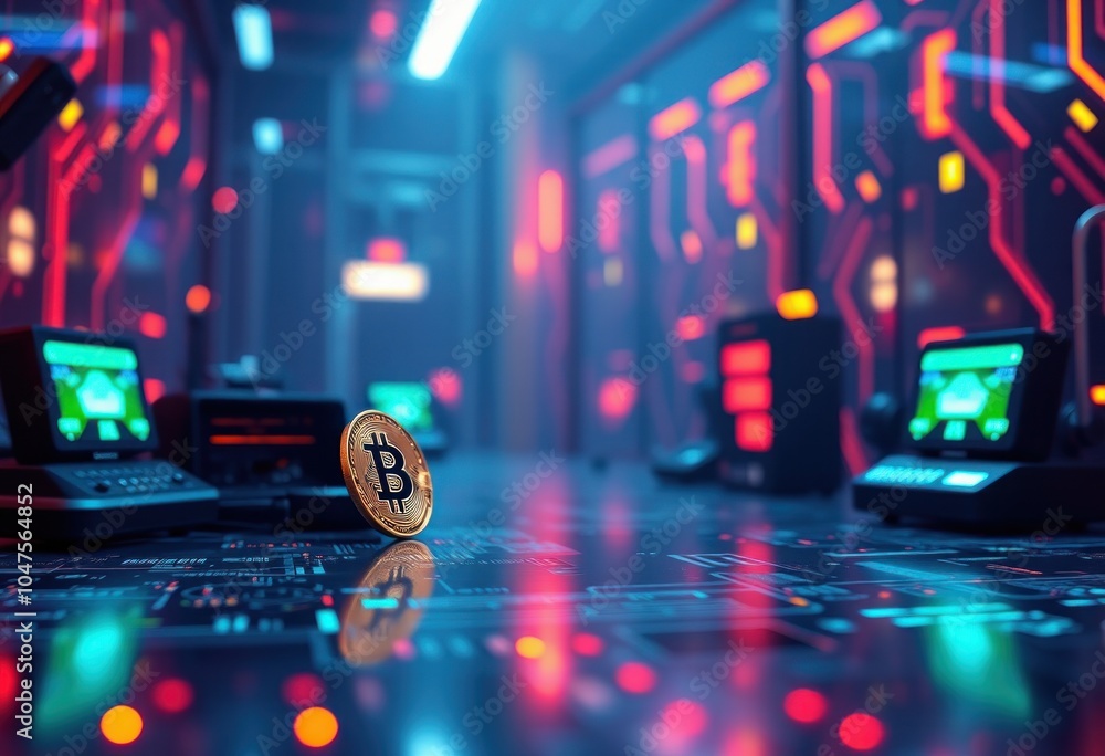 Digital currency in a futuristic setting Digital currency in a futuristic setting