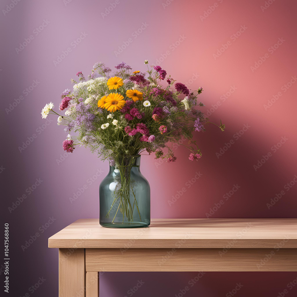 Vasos de cerâmica com flores do campo. Vasos de cerâmica com flores do campo.