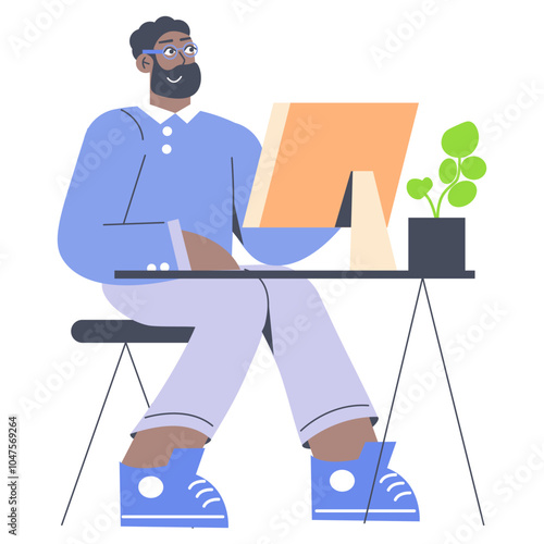 Businessman. Flat Vector Illustration