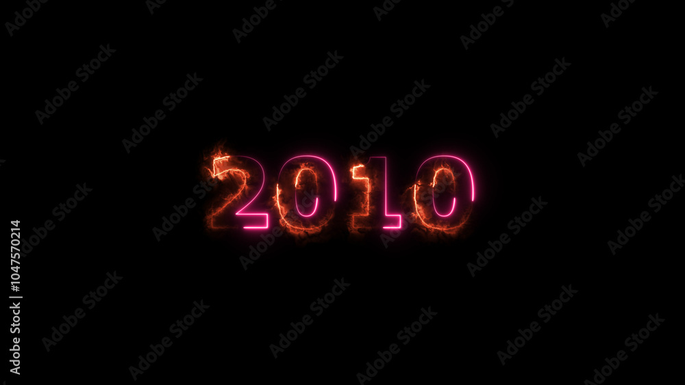 Calendar 2010 Sal neon glowing orange and magenta red color animation. abstract glowing neon text icon 2010 on black background. Calendar 2010 Sal neon glowing orange and magenta red color animation. abstract glowing neon text icon 2010 on black background.
