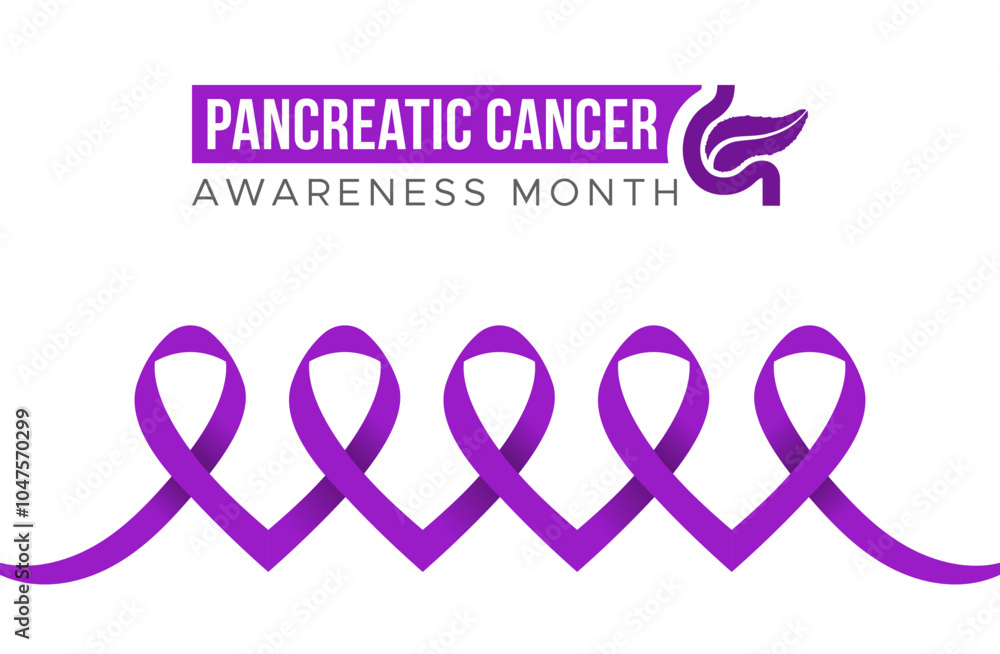 Purple Ribbon Pancreatic Cancer Awareness Design Template Pancreatic ...