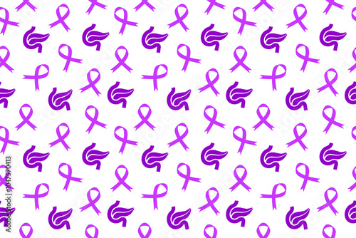 pancreatic cancer seamless pattern design purple ribbon seamless background or pattern design vector pancreatic cancer awareness month november pancreas cancer