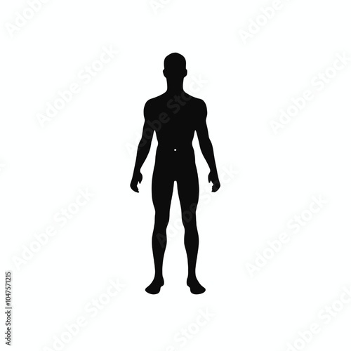 a man silhouette, white backdground,