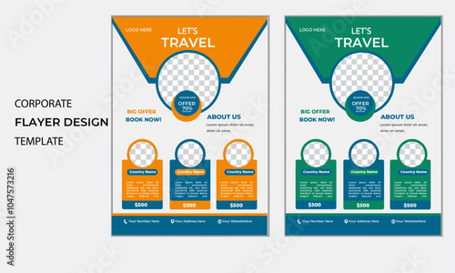   
Tour and Travel flyer. Travel poster or flyer pamphlet brochure design layout space for photo background. Yellow Travel flyer template for travel agency
 
