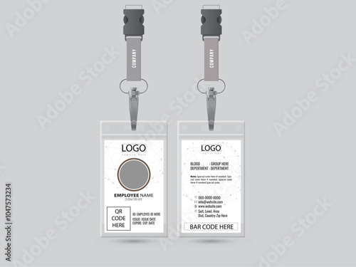 Simple minimalist ID Card Design for Employee 