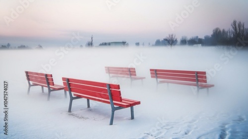 bench in the snow