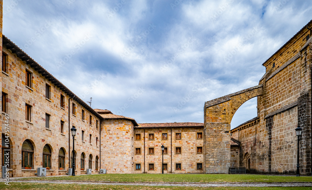 Fototapeta premium Monastery of Leyre, Navarre, Spain: Courtyard of the church