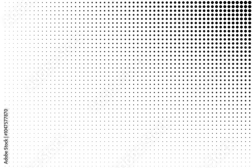 Half Tone Dots Black and White Background. Halftone Corner Frame.