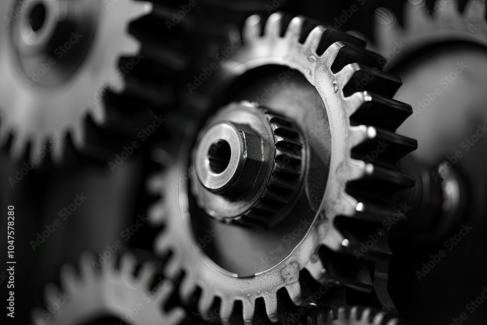 This is a detailed closeup image of a group of gears within a machine This is a detailed closeup image of a group of gears within a machine