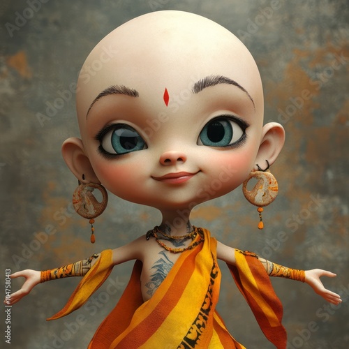 cute bald monk like avatar female photo