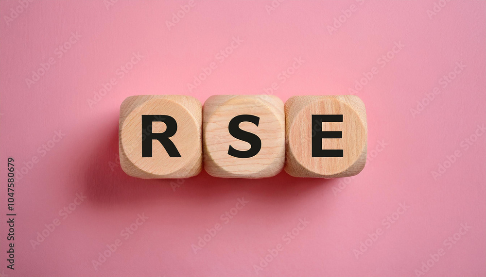 Wood cubes with abbreviation text RSE. Responsible Sex Education. Reliability and Safety Engineering Wood cubes with abbreviation text RSE. Responsible Sex Education. Reliability and Safety Engineering