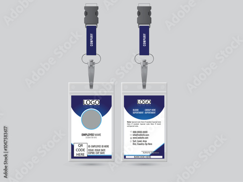 Modern and creative business id card Design template. corporate id card template for office employee, staff or others. Company employee business id card design