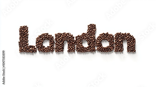 London City symbol art poster Coffee Beans Typography.